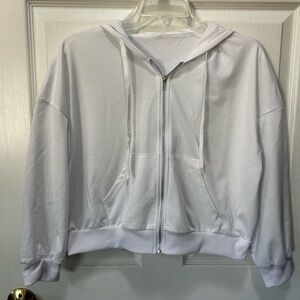 White Zip-Up Hoodie